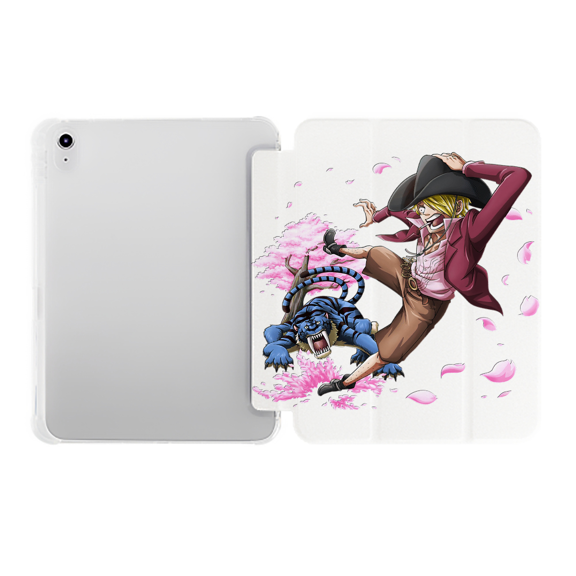 （画像用） ワンピース サンジ ONE PIECE Sanji IPad ケース ペン収納付き 三つ折りスタンド PUレザー×シリコン 対応機種9.5/10.5/10.9インチ